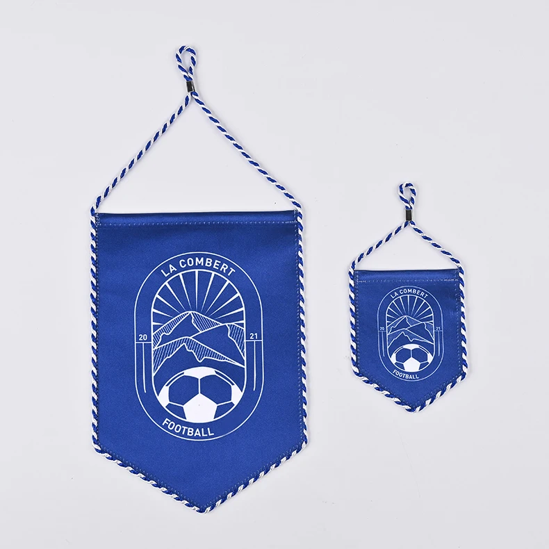 Custom Double Sided Football Flag Soccer Pennants Mini Hanging Wall Flag