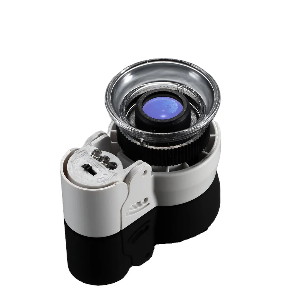45X Zoom Adjustable Loupe Magnifier Magnifying Glass with LED Light and UV Light for Jewelry Antiques Gems Stamps Currency