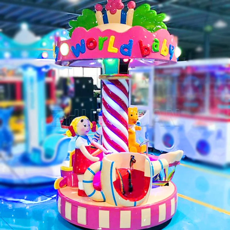 Zhuoyuan Kid Rides Amusement Mini 6 Horse Coin Operated Carousel Horse Sale Prices For Shopping Center