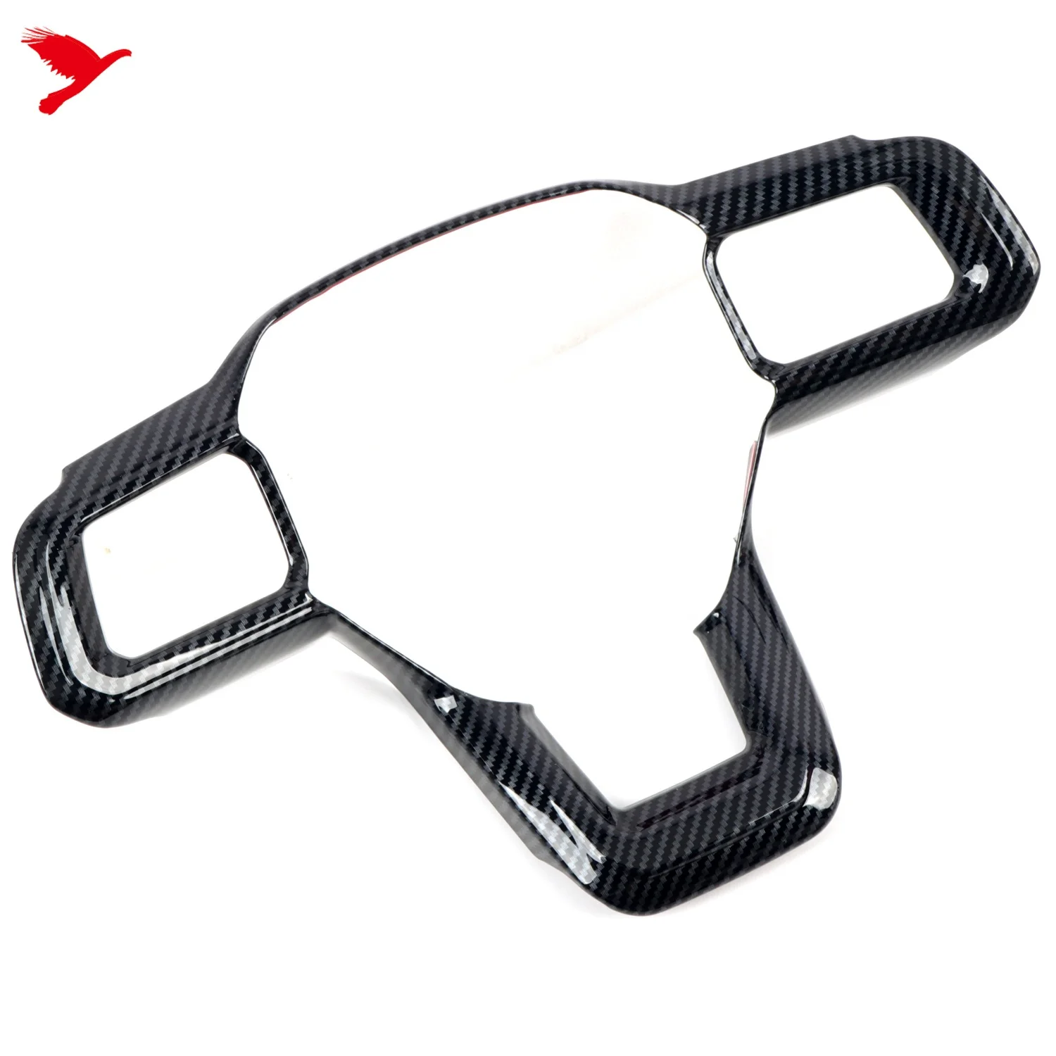 For Ford Mustang 2024 2025 Carbon Black Interior Steering Wheel Cover Trim ABS Car Accessories 1pcs