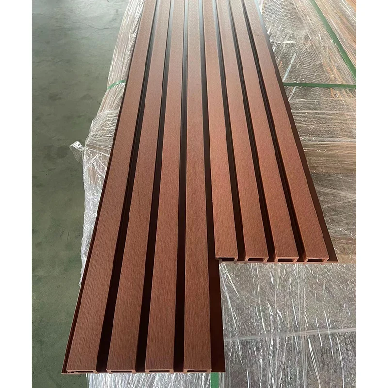 Hollow Flat Inner Ceiling Thickness 9 Mm Outdoor Decoration Fluted Wpc Wall Board Panels Cladding