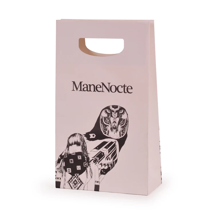 Custom Creative Luxury Cartoon Logo Cardboard Boxes With Handle Paper Bag For Human Hair Extension Wig Human Hair Packaging