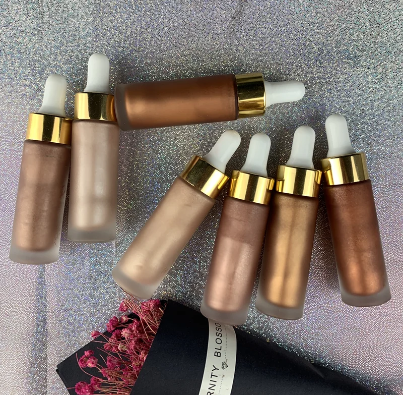 
nontoxic multi color Makeup 3D Liquid Shimmer Highlighter Makeup Private Label Face Waterproof 7 colors Highlighter 