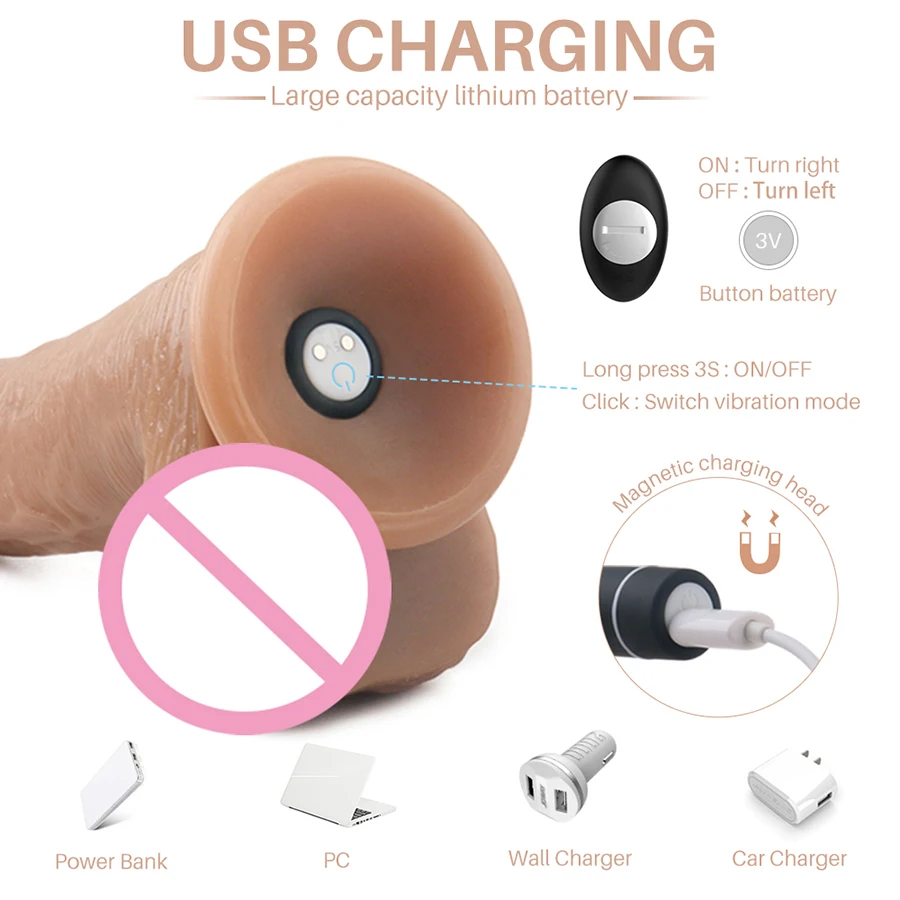 S-HANDE Remote control plastic penis sex toys vibrating dildos for women soft silicone rubber penis with strong suction cup