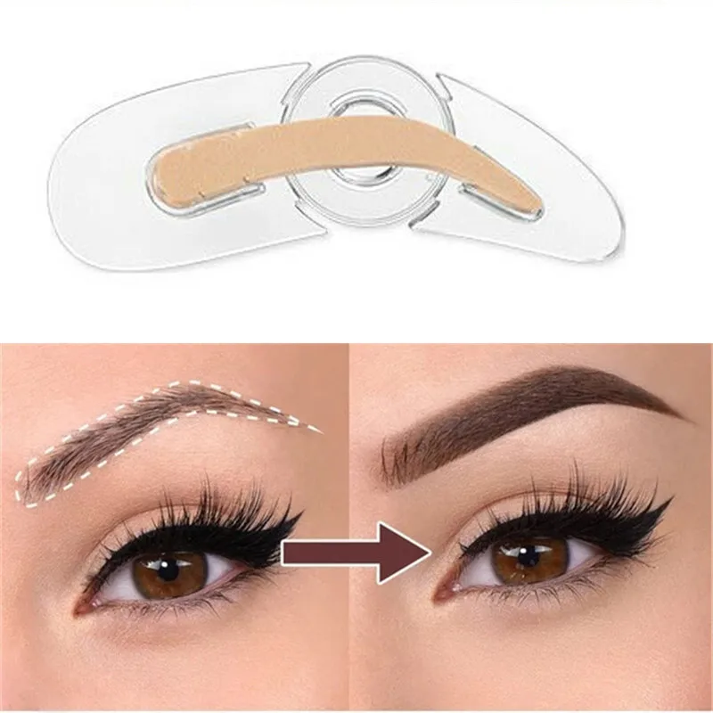 Adjustable Eyebrow Template Stamp Sponge Stencils Eye Makeup Natural Brow Type Quick Make Up Seal Cream Professional Eyebrow
