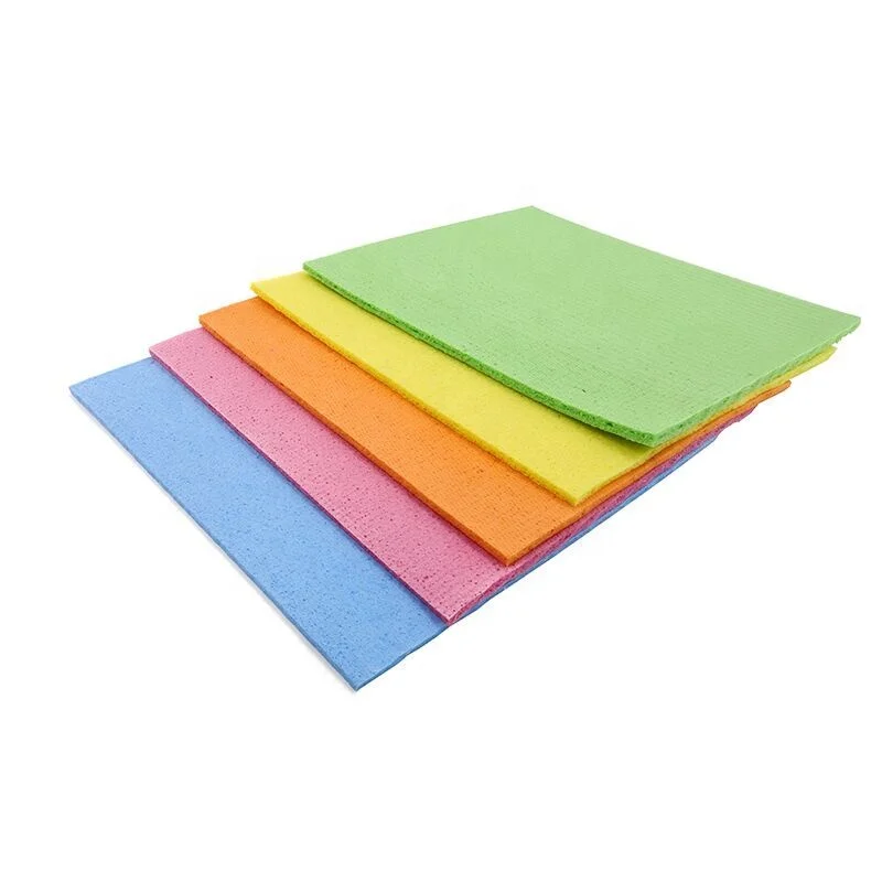 2021 Kitchen cleaning  dishcloth reused degradable woodpulp cotton cellulose sponge