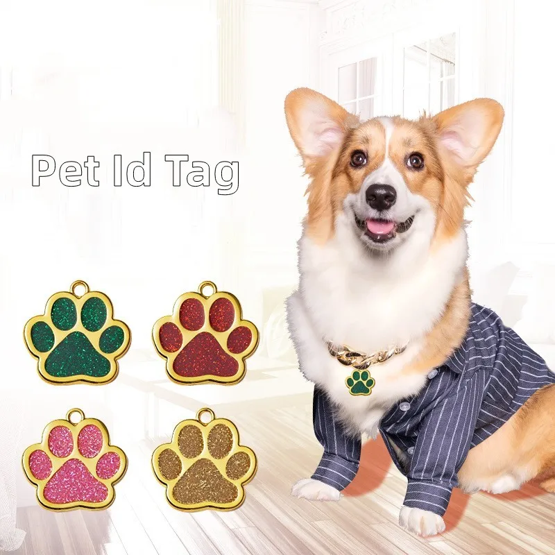 Zinc Alloy Dog Name Tags Necklaces Engraving Blank Dog Id Tag Custom Metal Dog Pet Collar