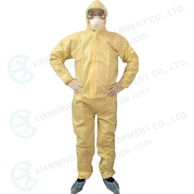 Customized High Quality Type 5B/6B Microporous EN14126 Anti-static Waterproof Disposable Protective Coverall biosecurity suit