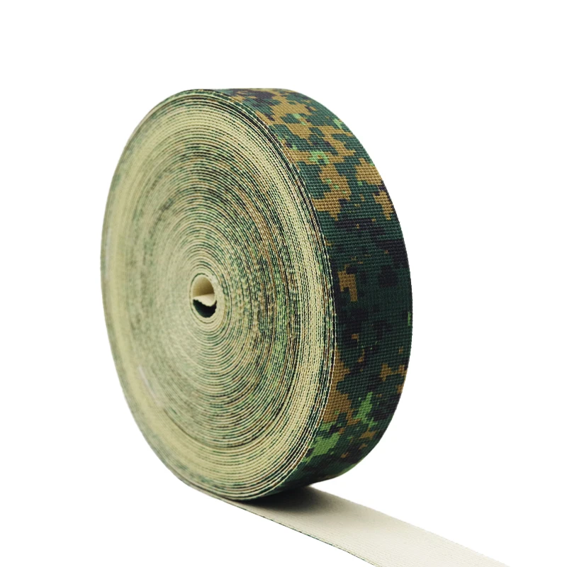 Factory Sublimation printed Custom Camouflage Webbing 25mm 32mm 38mm 50mm Width Polyester Webbing Tape Strap