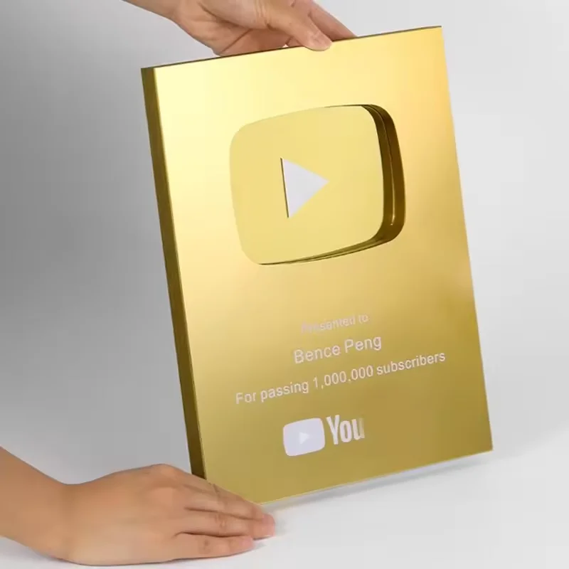 2024 на заказ новые гравировальные пластины призы золотые и серебряные youtube таблички trophee сплав honor shield алмазные play button награда
