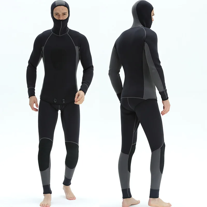 3Mm Man Two Piece Design Neoprene Super Stretch Dreediving Long Sleeve Full Body Spearfishing Wetsuit