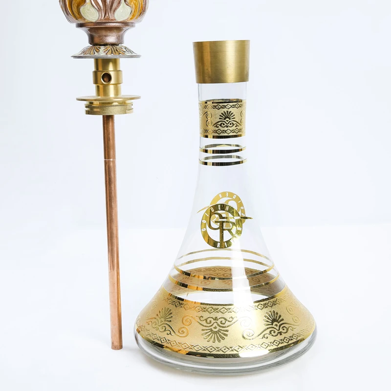 5# Custom Factory Golden River Beautiful Shesha Cheap 105CM Electronic Portable Hookah