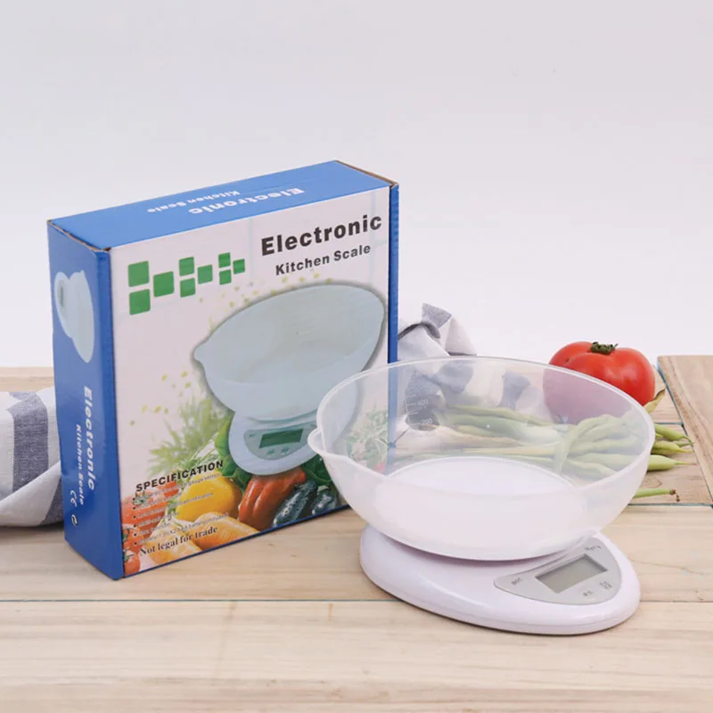 Small Scale Digital Food Weighing Scale Bowl Household Weight Measuring Scale With Tray