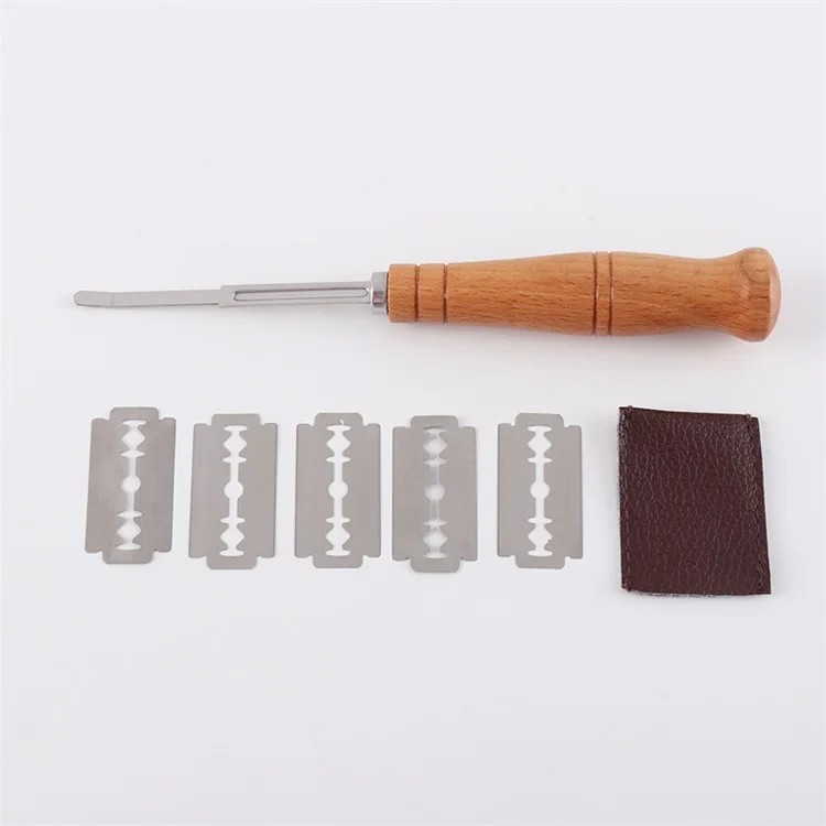 Bakers Baking Pastry Cutter Tools Wooden Handle Bread Lame with 5 Blades