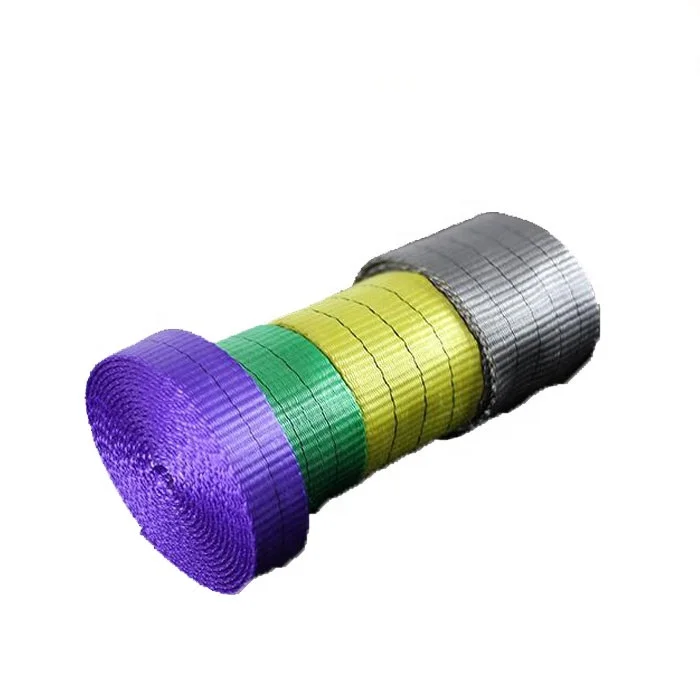 Custom printed logo 2t 50mm width polyester webbing sling belt for lifting sling
