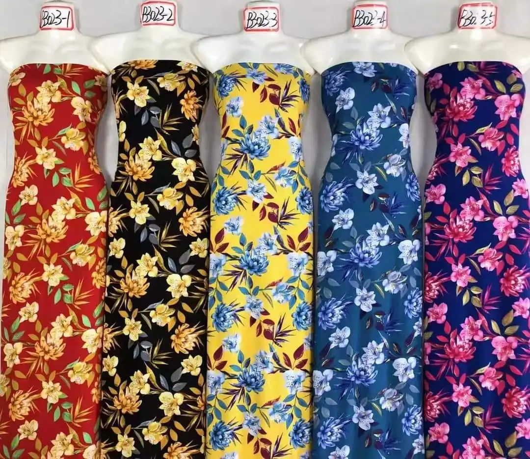 30s 40s soft challis rayon fabric plain fabric rayon floral hawaiian printed viscose 100% rayon fabric for dress