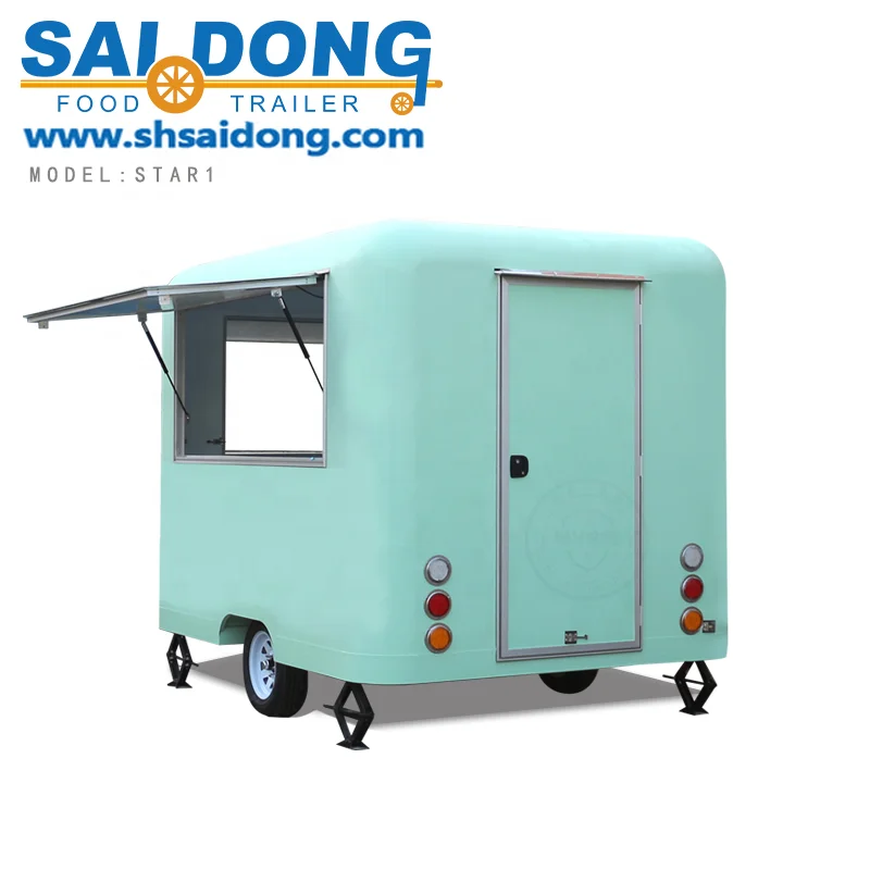 Outdoor Standard mobile grill bbq shop kiosk food trailer cart hairdressing nail truck