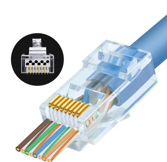 Cat5E Cat6 Network STP FTP Shielded Gold plated Contact Ethernet RJ45 Connector