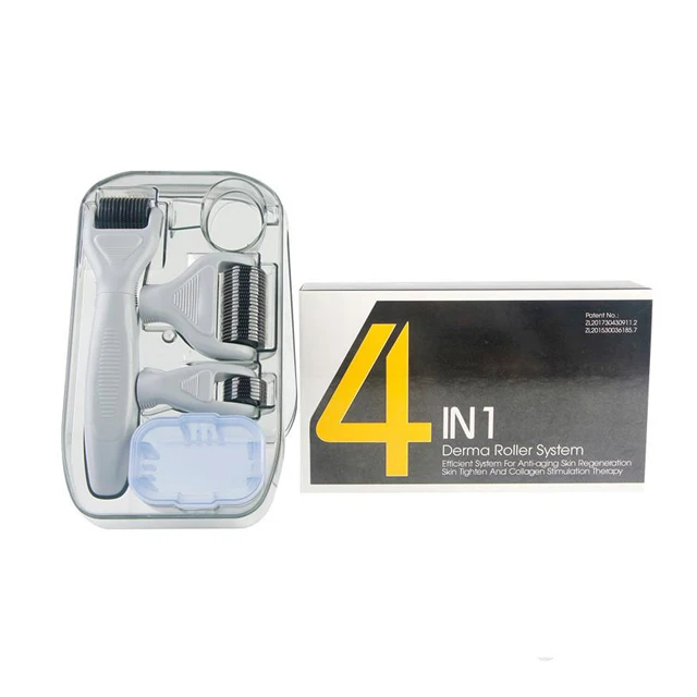 New Products 2020 4 in 1 Skin Needling Titanium Metal Derma Roller Home Use Beauty Equipment