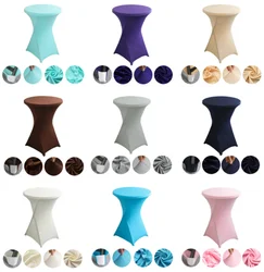 Круглая скатерть из полиэстера для барного стола, эластичные Чехлы, Коктейльные эластичные скатерти для свадьбы