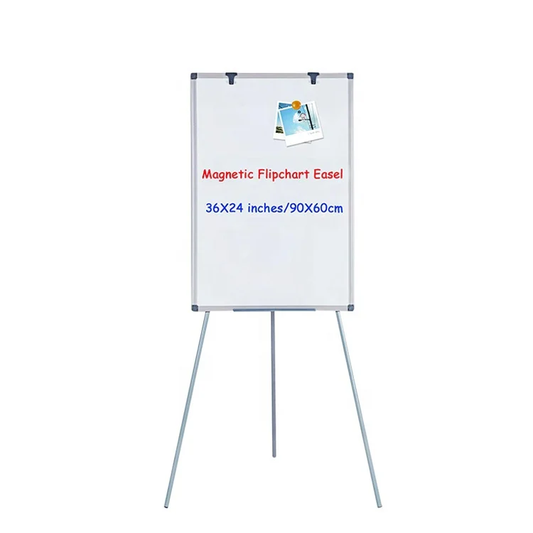 Tripod magnetic whiteboard flipchart stand aluminium frame height adjustable mobile white board flip chart easel