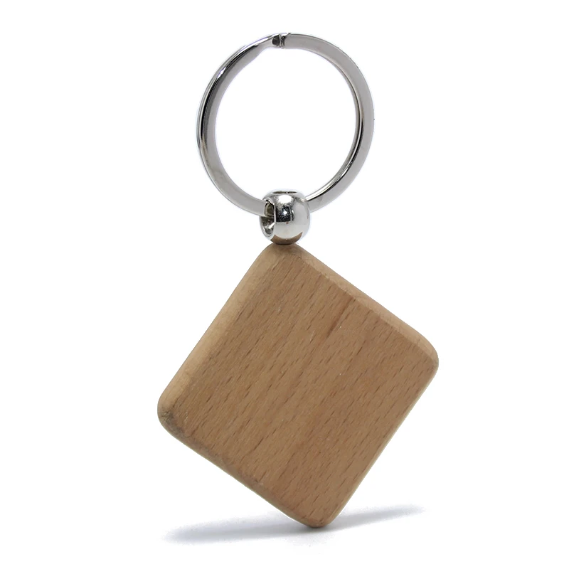
Wholesale Natural Wood Key Ring Chain Holder Promotion Custom Festival Accessories Gifts Charming Pendants Wooden Keyring 