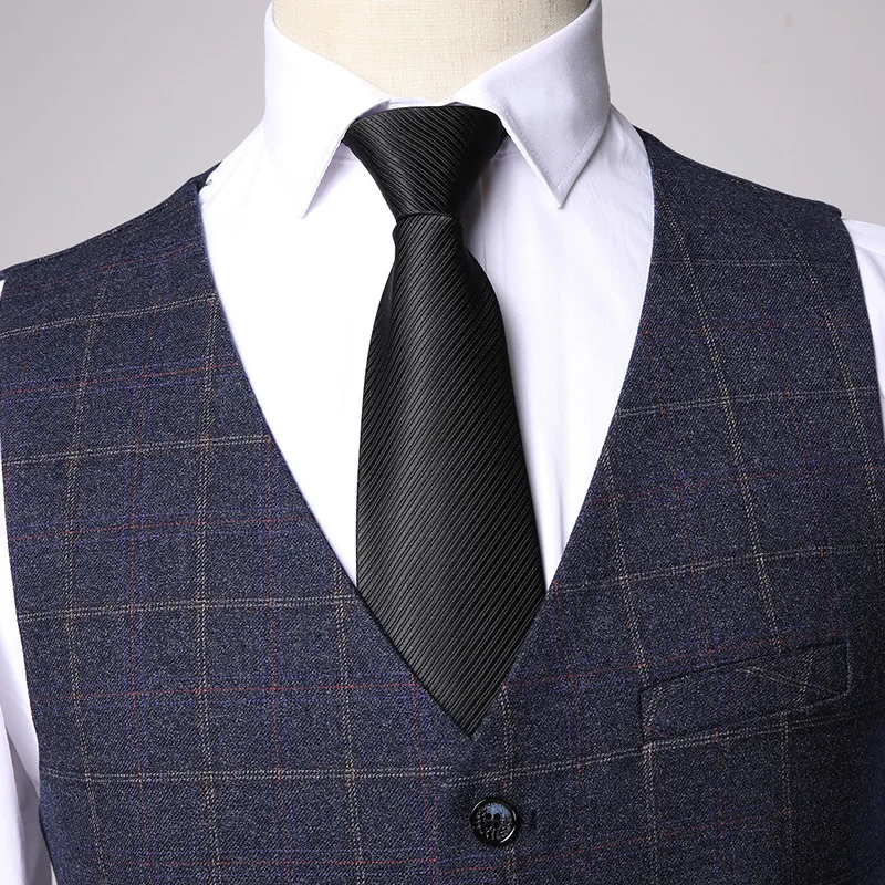 Men Suits High Quality 3 Psc School Blazer+Vest+Pants Set Groom Wedding Business MTM Mens Suit