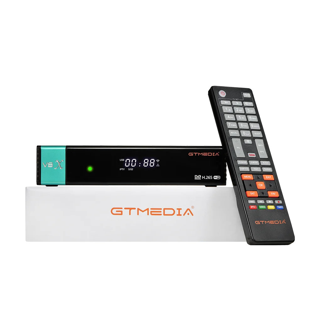 Digital Satellite Receiver V8X H265 DVB-S2/S2X Built-in 2.4G WIFI GTmedia Decoder