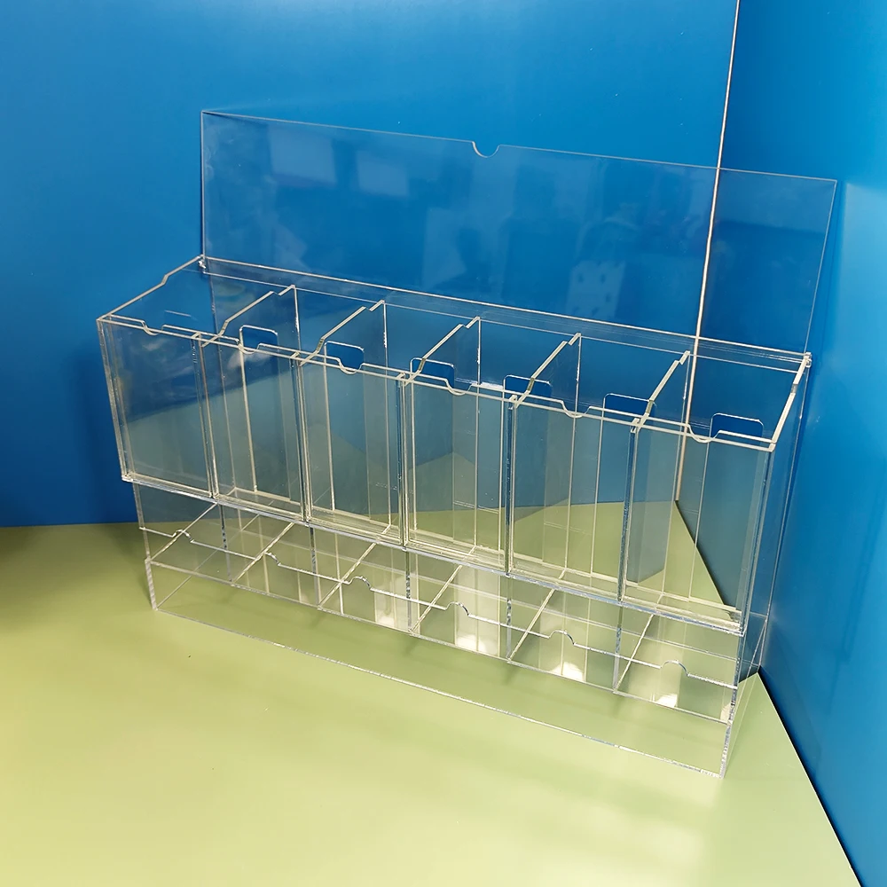 customized design and size clear acrylic booster card pack dispenser