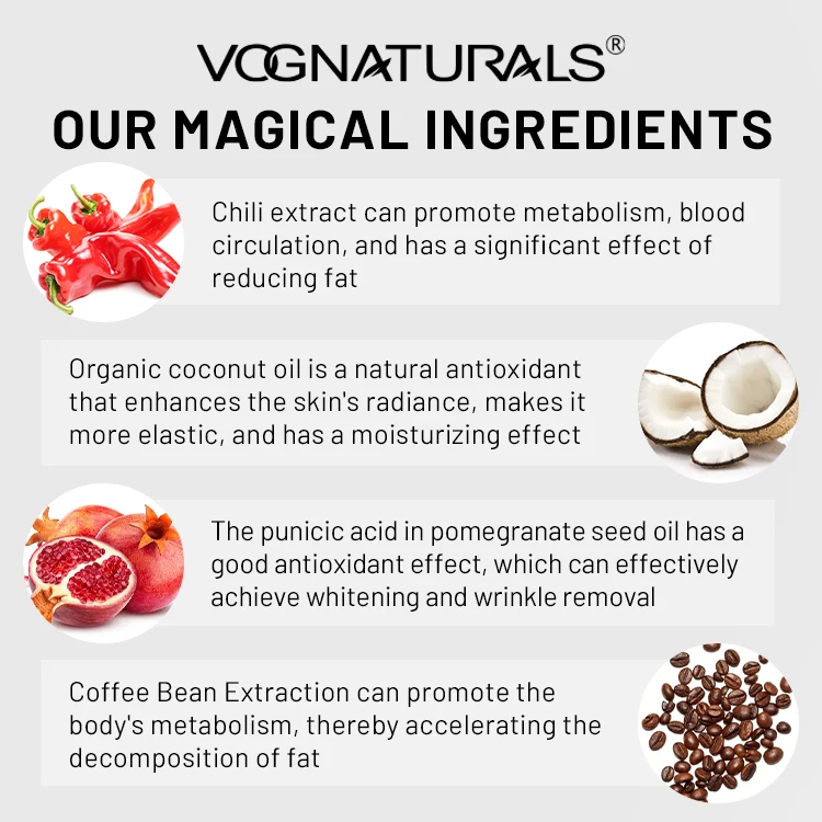 Private Label Coffee Caffeine Body Slimming Cream Fat Burning Weight Loss Workout Enhancer Anti Cellulite Cream