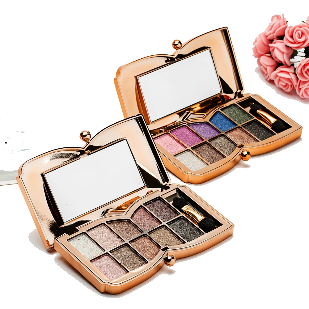 Custom eyeshadow palette high pigmented 10 Color cosmetics private label makeup water soluble eyeshadow Palette