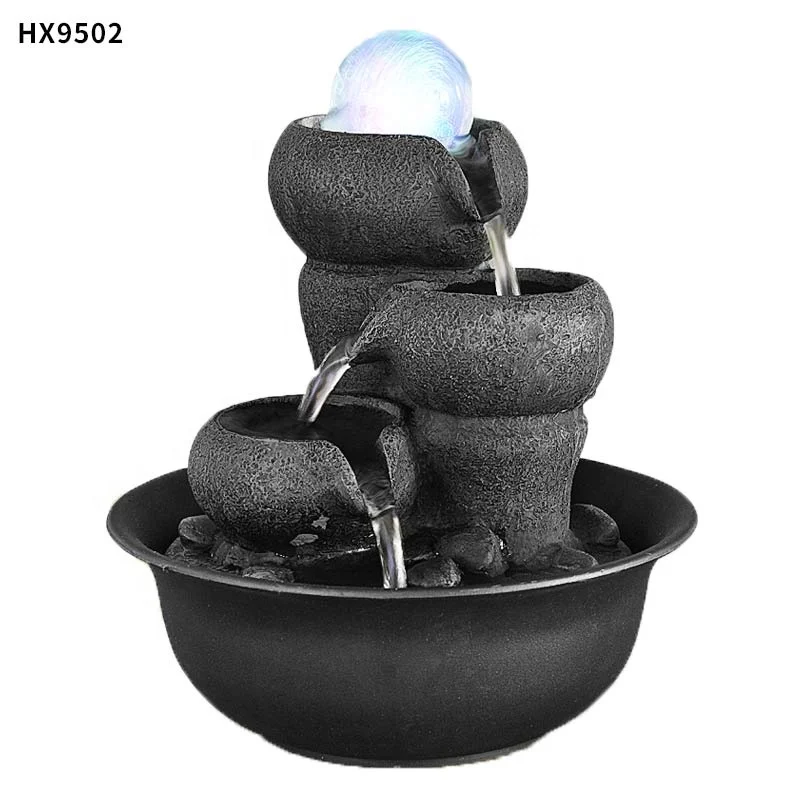 
Custom Resin Indoor Mini Tabletop Water Fountain With Crystal Ball 