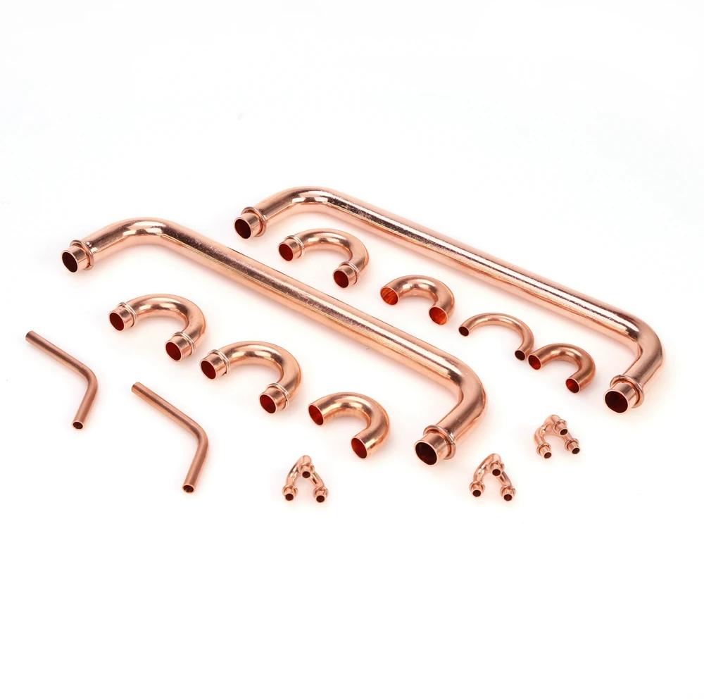 Hailiang refrigeration fittings copper elbow u bend copper tube pipe joint 3-way tee copper fitting for air conditioner