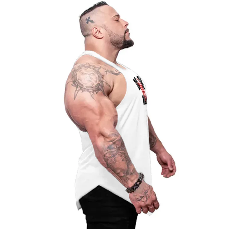 Running Vest Men Cotton Workout Compression Shirt Bodybuilding Fitness Tank Top Men Breathable Gym Clothing Male Sport Shirts