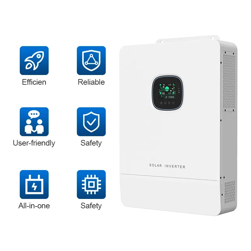 8KW 10KW Hybrid On Off Grid 120V 240V Output Split Phase 48V MPPT Solar Inverters Controller