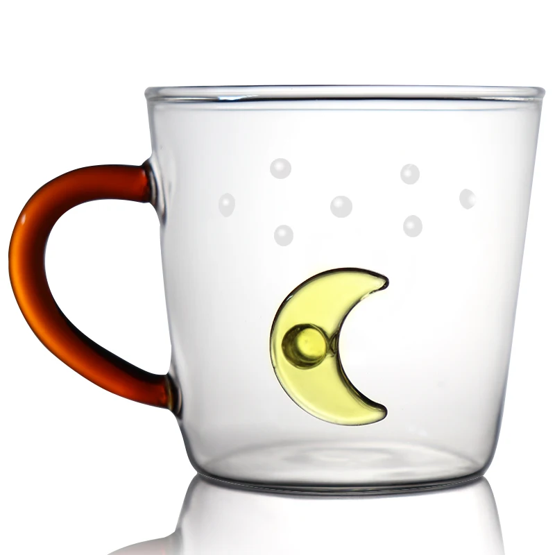 Glass Coffee Tea Cup With Handle Creative Carving Handmade Clear Glass Cups Manufacturers Pure Handmade Glass