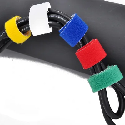 Back to back Reusable Fastening Tape Cable Ties Self Gripping Hook and Loop Roll Management Organizer Straps for Home Office