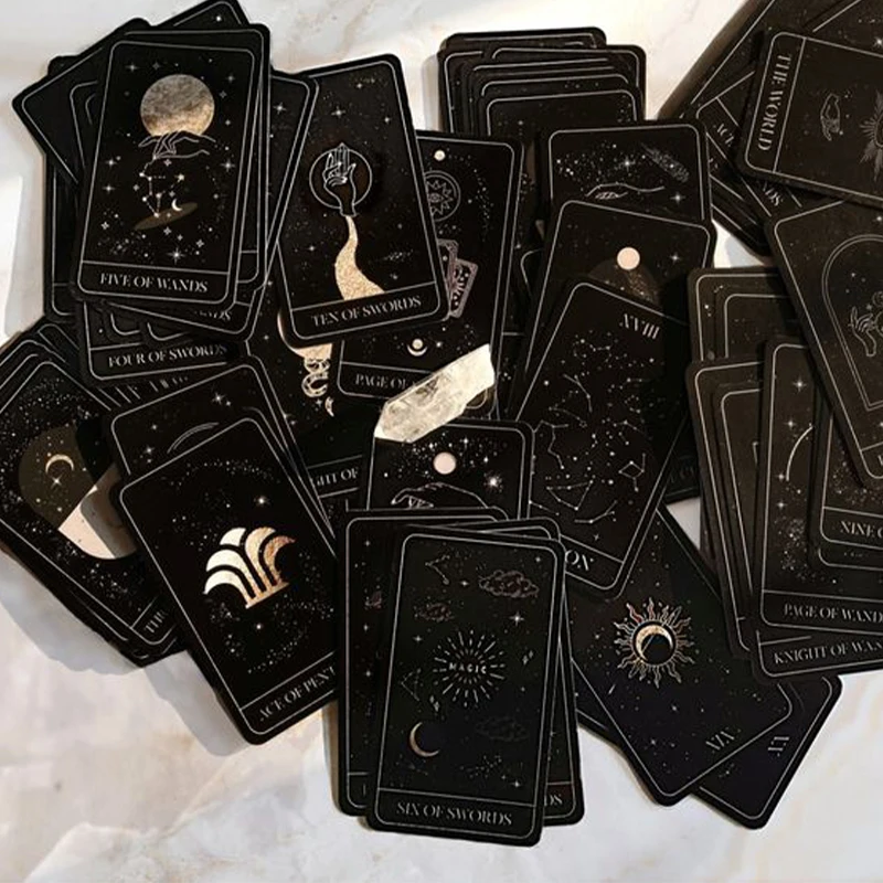 Печатные золотые позолоченные края Tarot En Espanol, карты с принтом «Оракул», позитивная надпись, палуба Таро на заказ с руководством