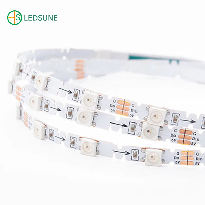 S shape Addressable Zigzag 5mm 8mm PCB WS2812B RGB LED pixel bendable 48 60 leds/m 5V full color ZIG ZAG LED Strip Light