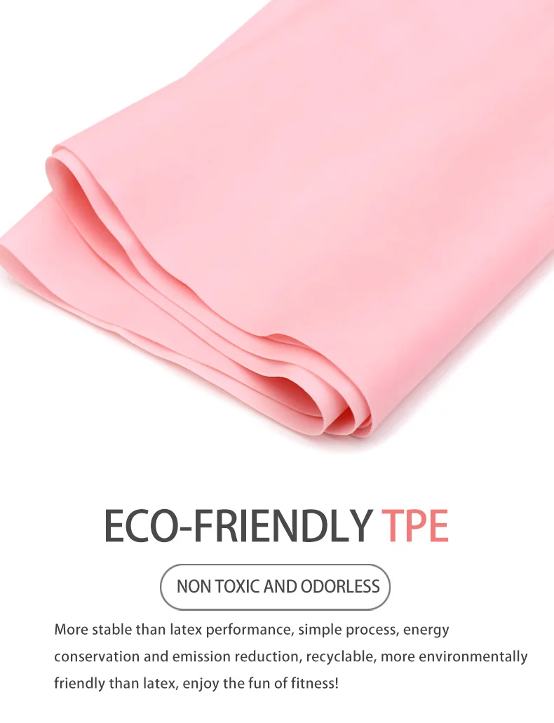 YIWU Tpe  Stretch Band Workout Resistance Exercise Fitness Rubber Bands Yoga Elastic Flat Resistance Bands
