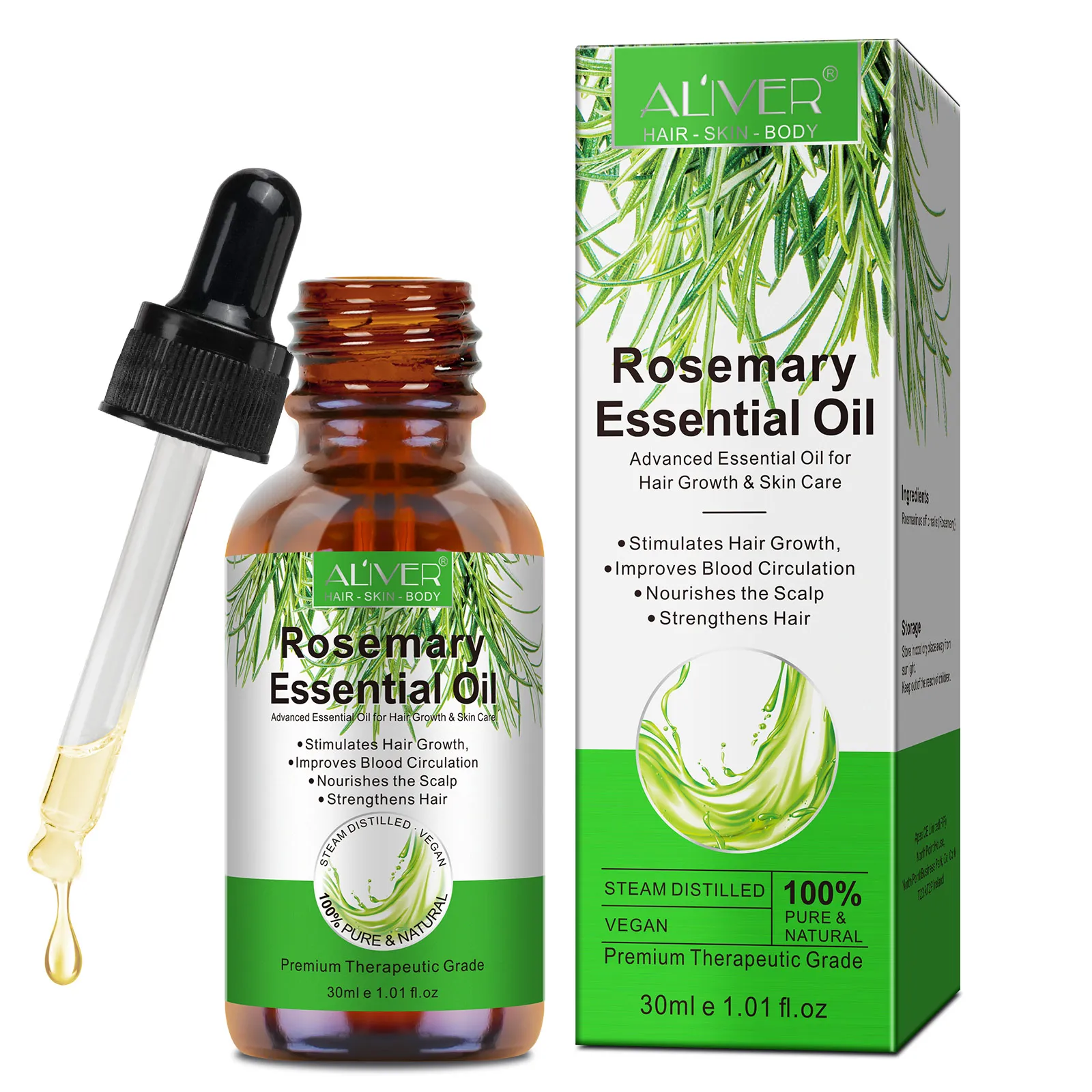 ALIVER nourishes scalp improves blood circulation 30ml rosemary oil hair growth organic rosemary essential oil hair growth