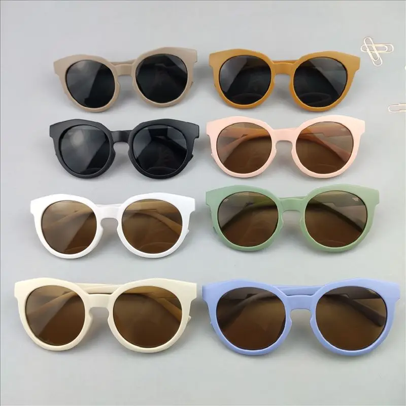 Yiwu Wholesale UV400 sun shade boys girls round plastic frame cheap fashion children Kids Retro Sunglasses