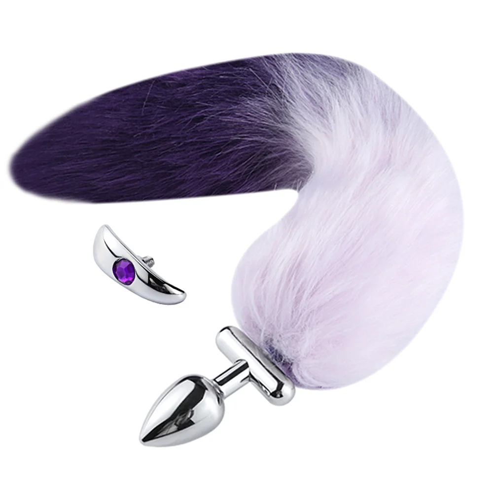 Deformable Replatable Fox Tail Butt Plug for Couples Flirting Cosplay Animal Fox Tail Ears Set No Vibrator Metal Anal Butt Plug