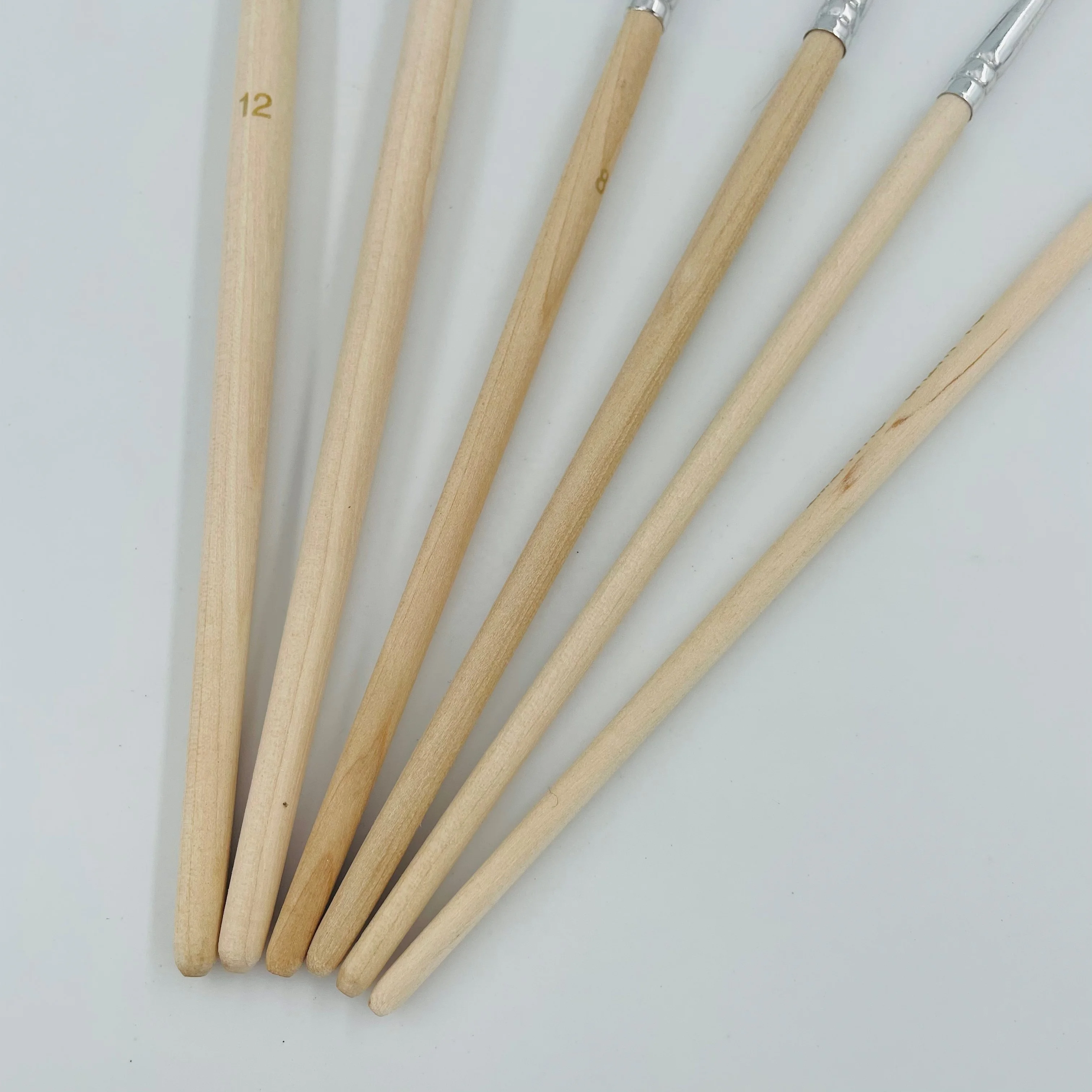 custom logo Amazon hot sale wooden handle aluminum tube pig hog artist brush mixed shape artist paint brush set