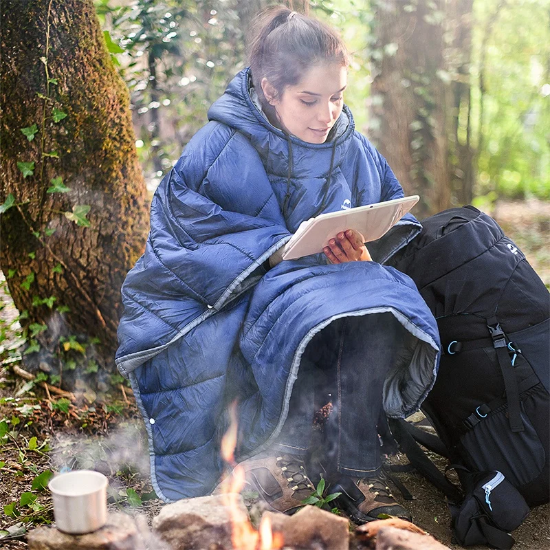  Туристический спальный мешок Naturehike портативный водонепроницаемый пригодный для носки накидка сна кемпинга