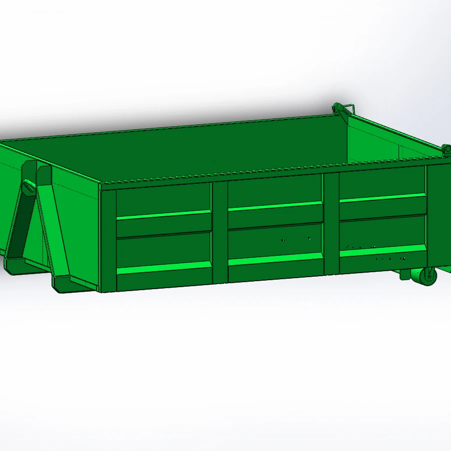 4T-6m3 customized made back dump gate skip container garbage  bin waste sorting and recycling hook lift bin