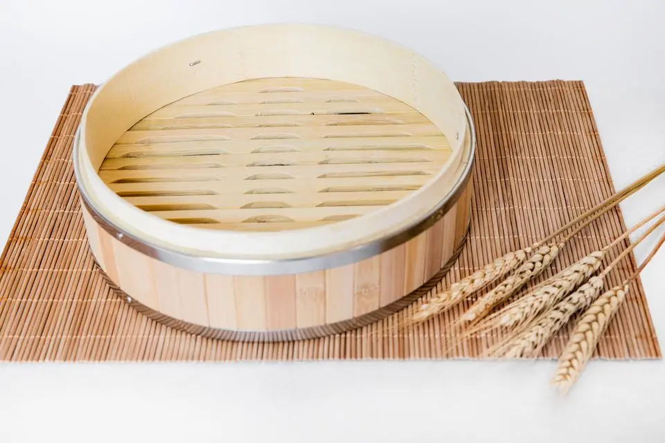 Handmade Bambus Basket With Stainless Steel wooden steamer 10Inch Cookware organic Bamboo Steamer Sets For Restaurant