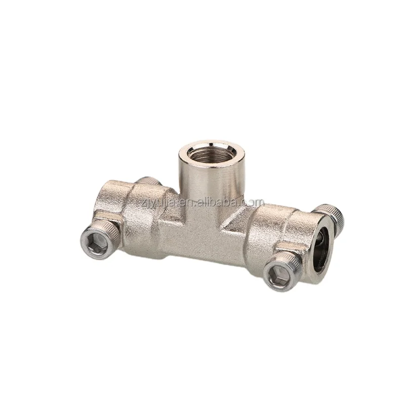 3/8 Screw Tee,Brass Plated Tee, 9.52mm Tee Pipe Fitting,Atomization system tee Tee