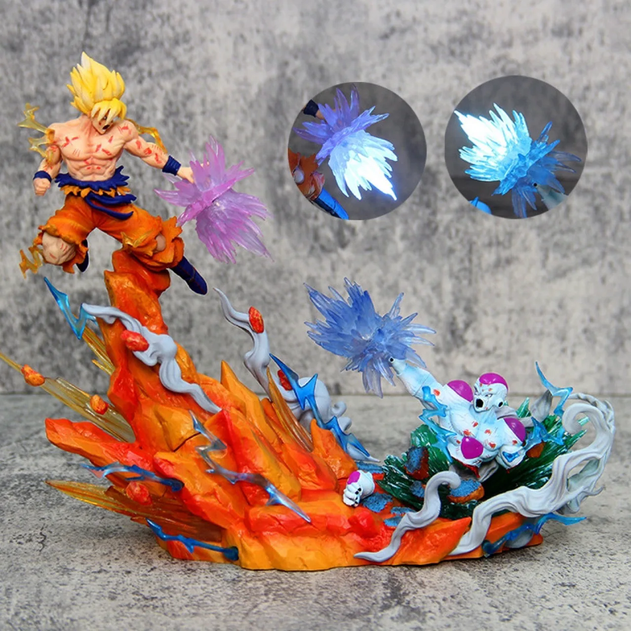 Drago-n Ball Heaven and Earth Showdown Goku VS Frieza Hand-made Spirit Bomb Glowing Large Model Ornaments Wholesale