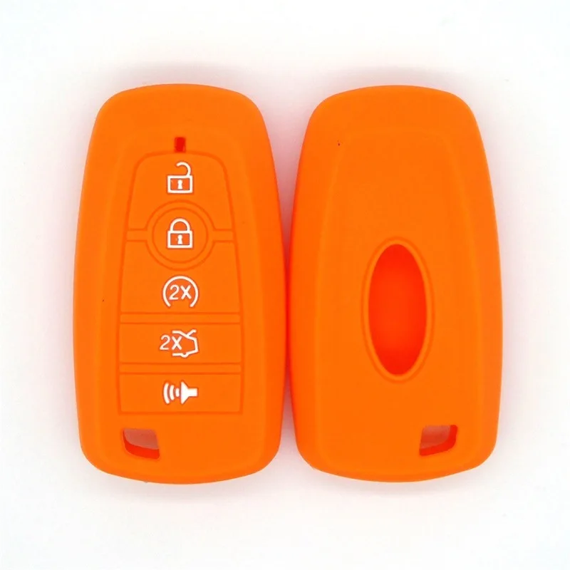 Silicone Car Key Cover with 5 Buttons Protective Shell Case for Ford Accessory keys Protector